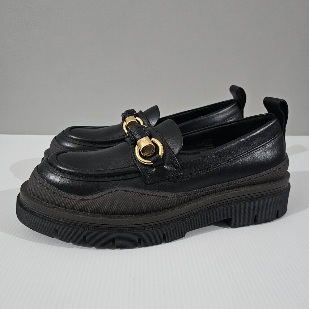 See By Chloe Lylia Platform Loafer Chunky Lug Sole Slip On Black Leather EU 40